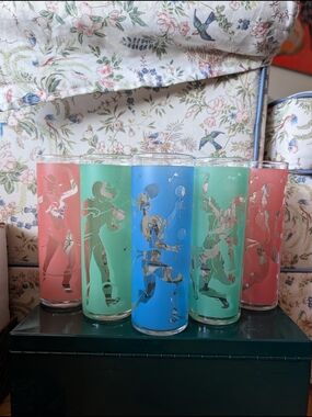 5 Vtg Imperial Glass Highball Glasses